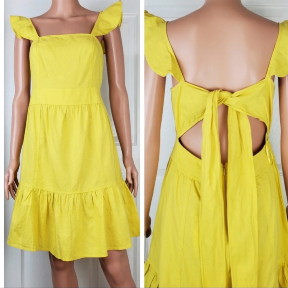 NWT Chelsea & violet yellow mini sun dress S